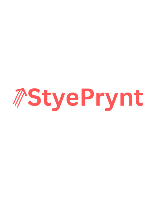 StyePrynt logo in red on a white background