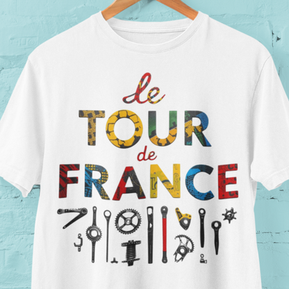Le Tour De France Tools Tee – Colorful Cycling Tools Graphic Unisex Shirt