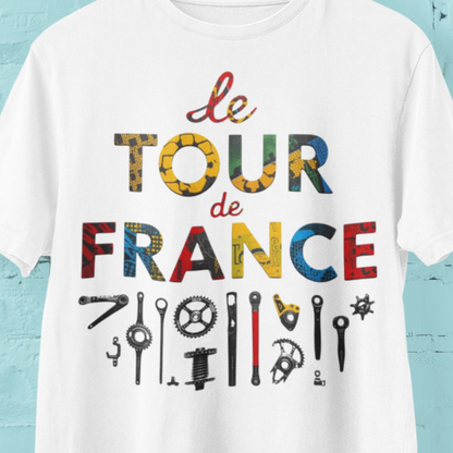 Le Tour De France Tools Tee – Colorful Cycling Tools Graphic Unisex Shirt